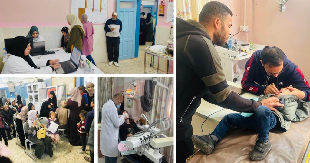 Staff treat many patients at their Rafah Primary Health Centre.