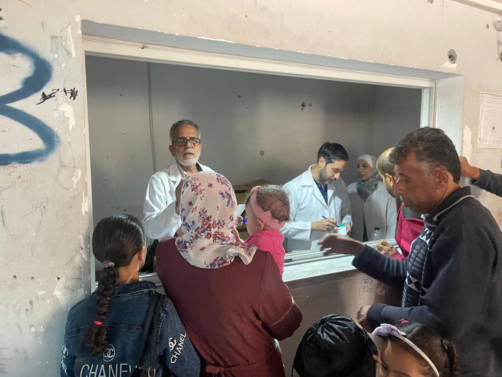 Medical staff operate from a newly repaired room at Shijaia.
